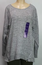 Active Life Women's Sweater Stretch Long Sleeve Gray Size XXL