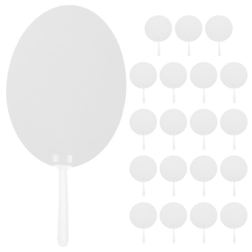 20PCS Graffiti Round Fan Round Handheld Unpainted Fan Diy Fan Diy Painting Fan