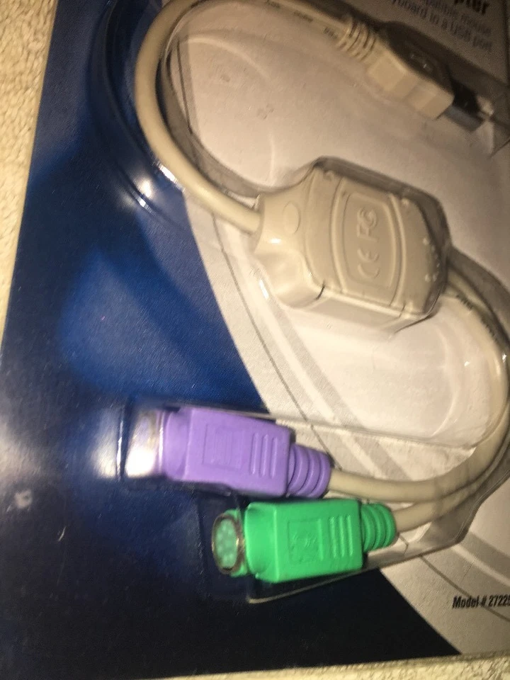 C2G 27225 1FT USB TO PS/2 KEYBOARD/MOUSE ADAPTER CABLE-BRAND NEW-SHIPS N 24 HRS  - Image 2 of 3