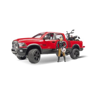 Bruder RAM 2500 Power Wagon mit Scrambler Ducati Desert Sled & F