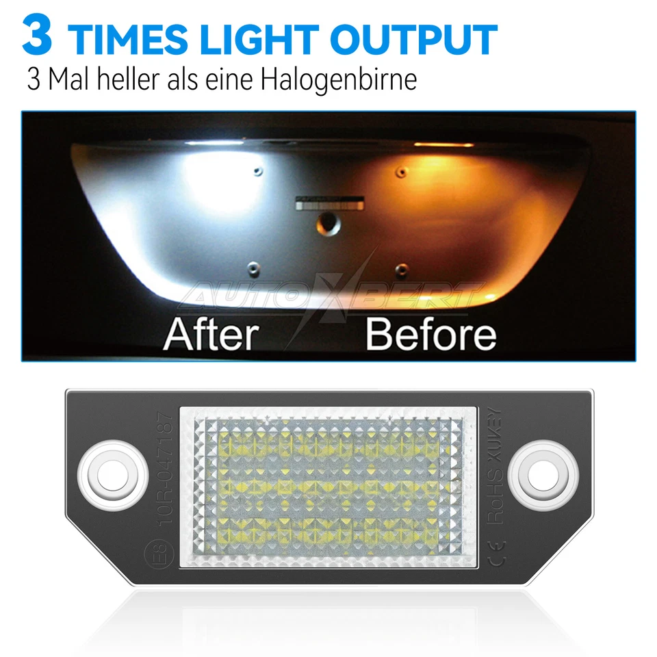 2x para FORD FOCUS MK2 C MAX iluminación matrícula LED iluminación - Imagen 2 de 4
