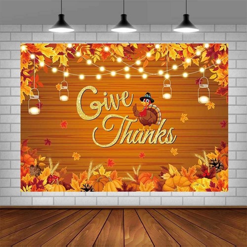 7x5ft Autumn Thanksgiving Festival Backdrop Harvest Pumpkin Banner - Picture 4 of 6