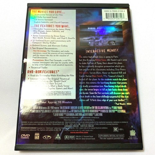 Final Destination DVD 2000 Ali Larter Horror Thriller James Wong Devon Sawa R - Picture 2 of 4