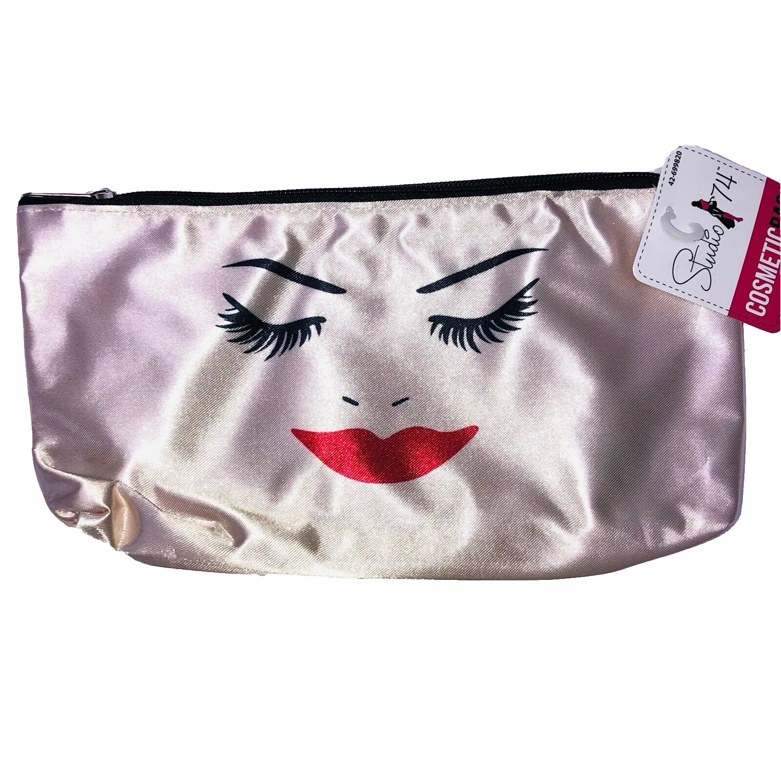 Атласные белые сумки и кейсы для макияжа