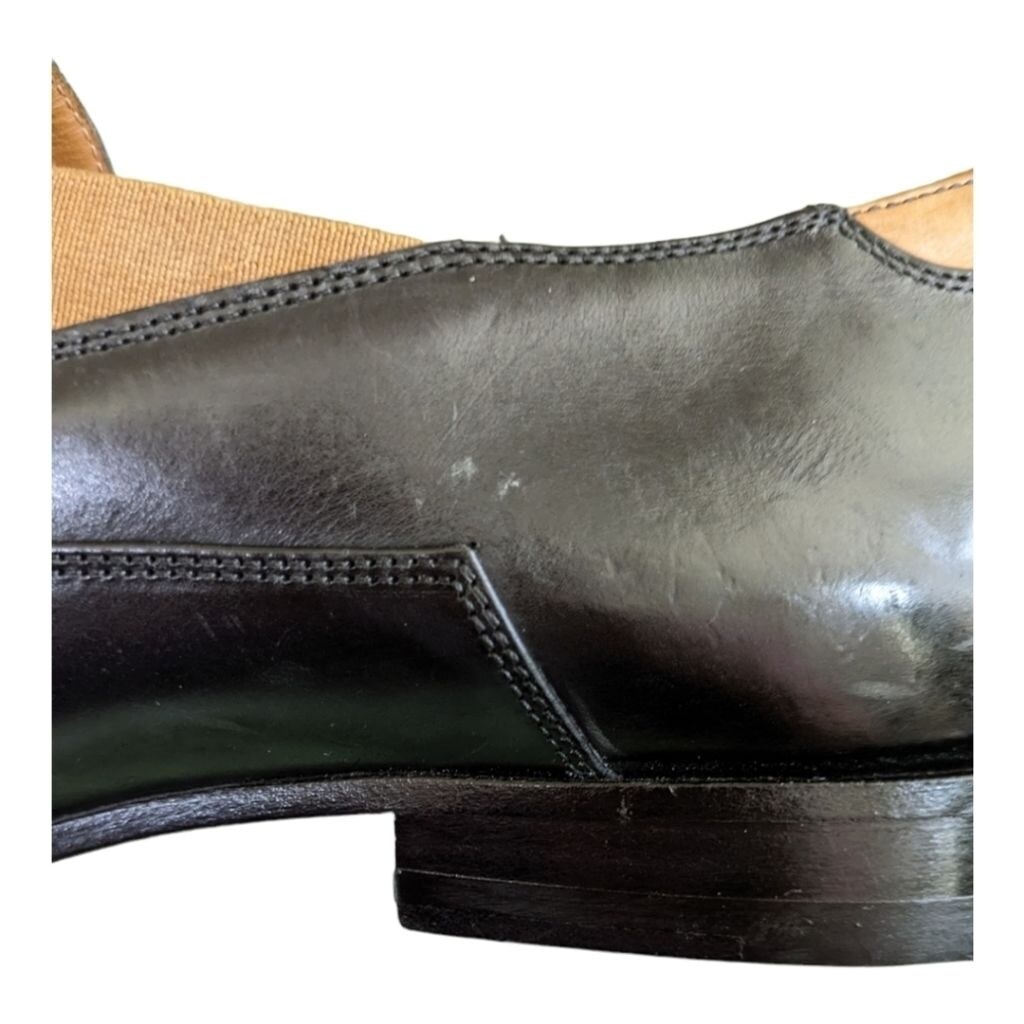 Alexander McQueen Black Leather Tan Elastic Square Toe  display picture 2