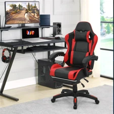 Red Gaming Chair 42.5-47.5'' Adjustable Height 95°-165° Adjustable Backrest