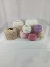 Assorted Crochet Tatting Thread, Assorted Colors Lot of 8 Balls