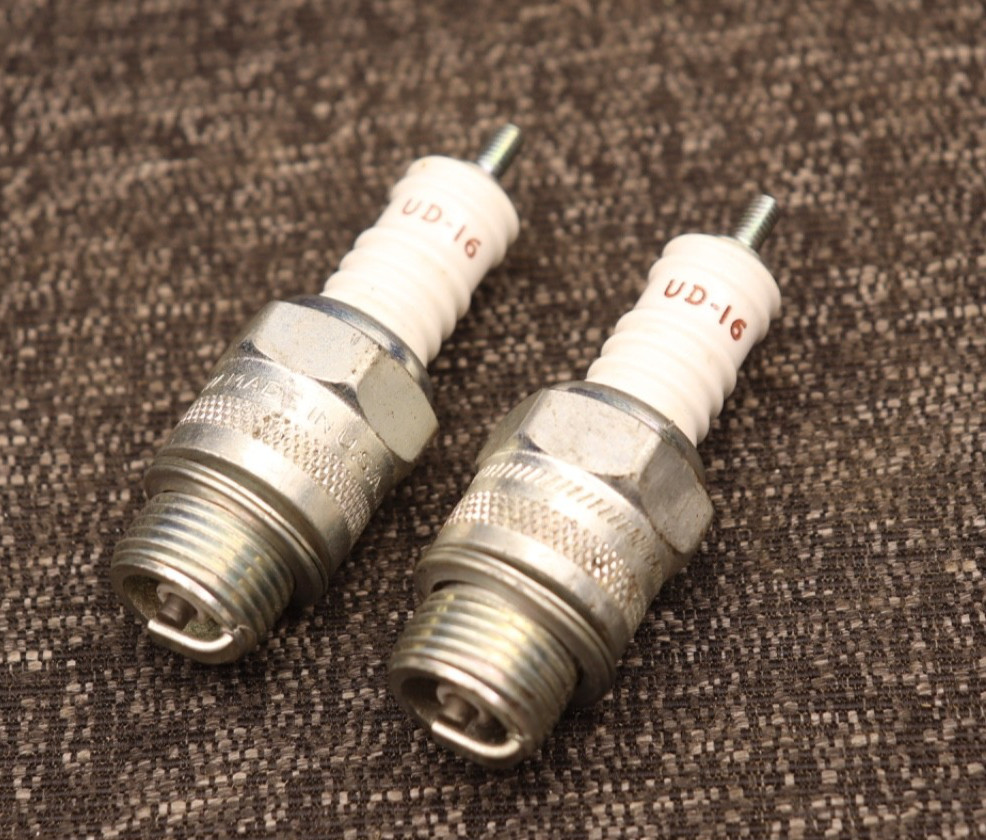 2 Vintage Champion UD16 Industrial and Agricultural Spark Plugs NOS no box