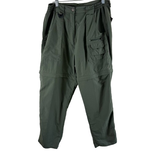 Bimini Bay Army Green Convertible Lightweight Nylon Hiking Outdoor Pants Size 10