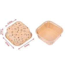 50Pcs Square High Temperature Resistant Oil-proof Chiffon Roll CakeI4UK