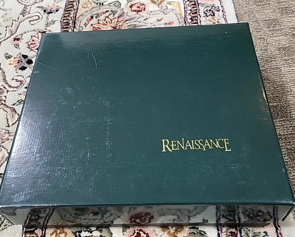 Álbum de boda grande renacentista de 18 páginas de cuero negro plateado como nuevo Foto 4 de 4