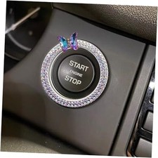 Purple Butterfly Car Bling Ring Emblem Car Accessories for Buttons Colorful