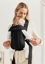 BabyBjorn Baby Carrier Mini for Babies 0-1 year and 7-24 lbs. Black Woven