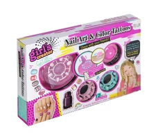 Girls Nail Art Set & Color Tattoos Kit | Kids DIY Nails Designer Toy Gift