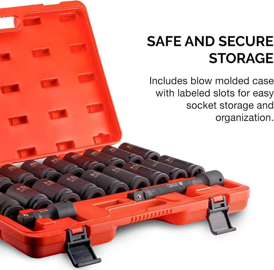 02347A 3/4-Inch Drive Socket Set, Master 20-Piece SAE and Metric Socket Set, ... - Image 3 of 4