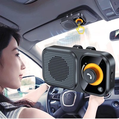 Bluetooth 5.4 Sun Visor Clip Handsfree Car Kit Wireless Audio Receiver MP3 Music