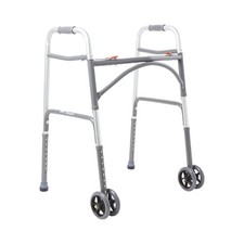 McKesson Steel 32 to 39" H Bariatric Dual Release Folding Walker with Wheels up