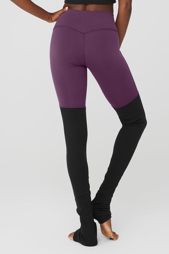 新品未使用　alo Waistlight Goddess Legging 紫/黒 Alo Yoga High Waist Goddess Legging Women's Goddess Alo