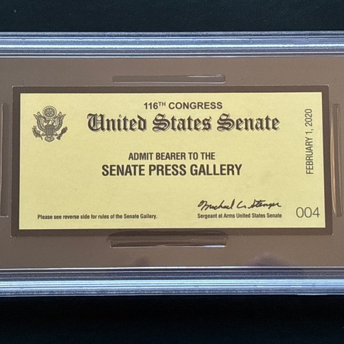 2020 President Donald Trump Senate Impeachment Trial Press Media Ticket PSA 7 - Picture 2 of 5