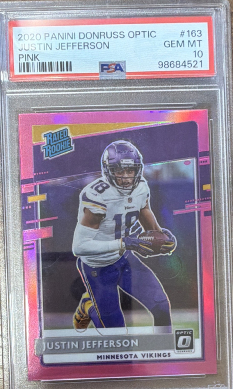 Justin Jefferson Panini Donruss Optic #163 Pink