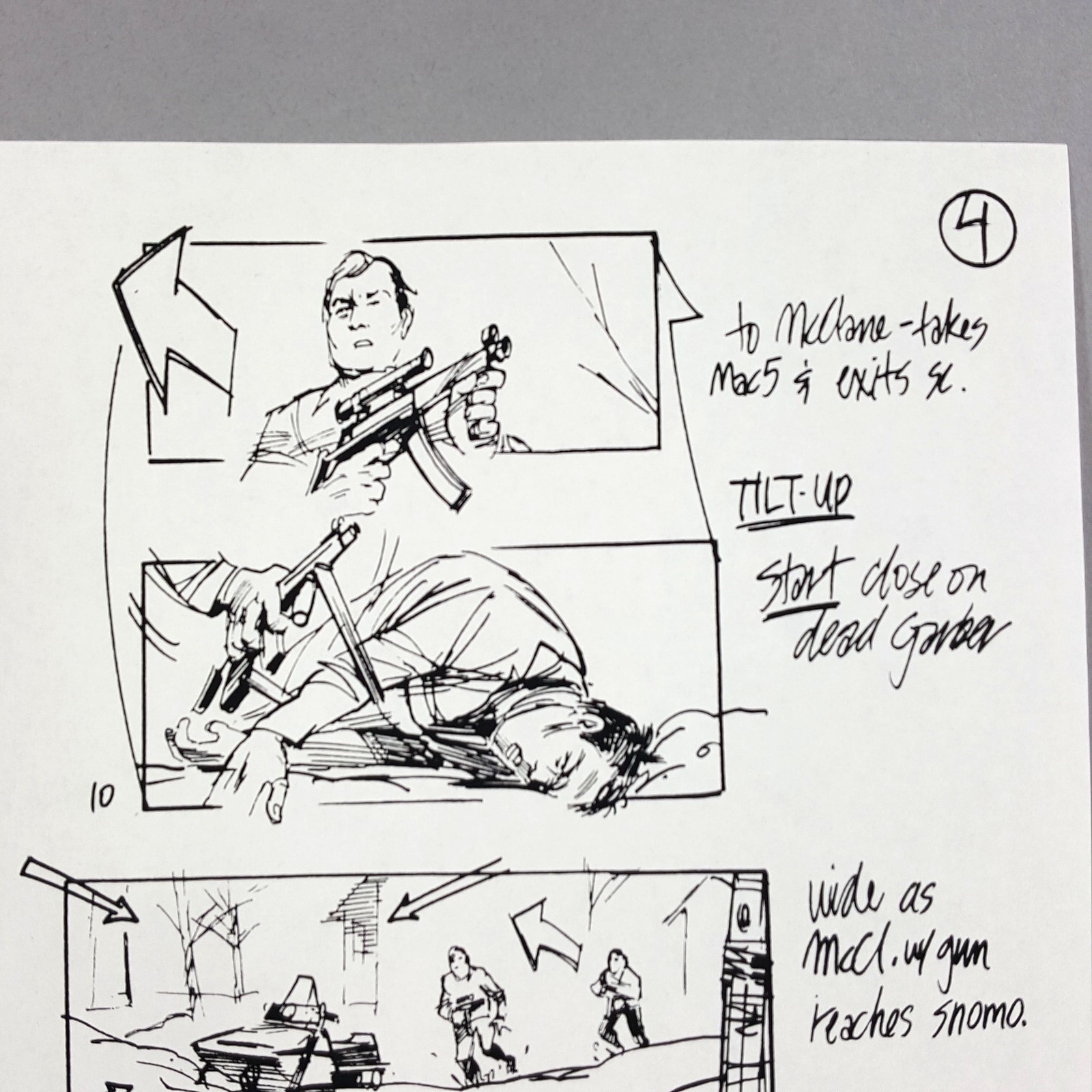 Image 3 of Die Hard 2 - Production Used Storyboard, Bruce Willis Snowmobile Chase, Prop 4