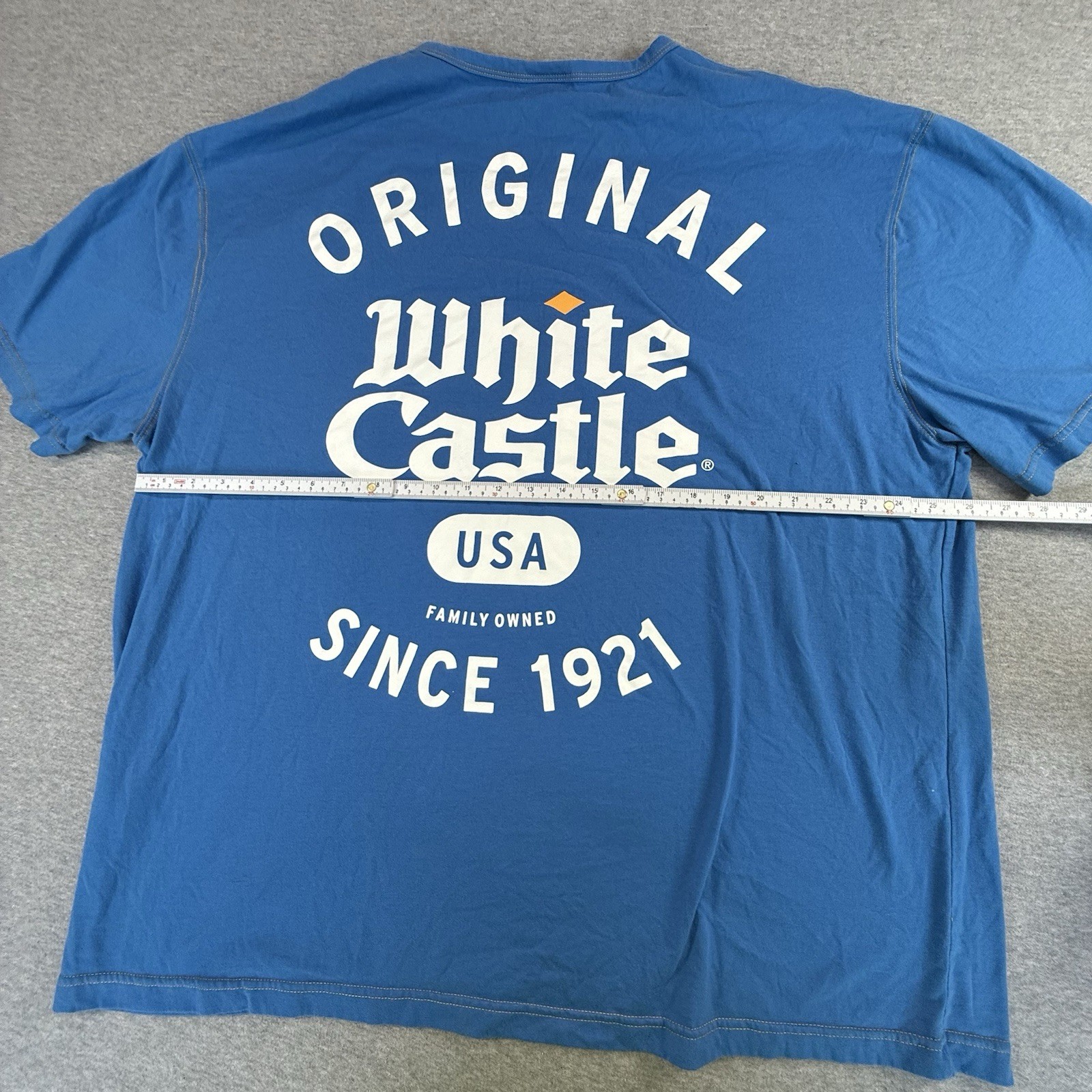 White Castle Hamburger est. 1921 Logo Men's Blue Sliders Crew T-Shirt Men's 3XL thumbnail 5