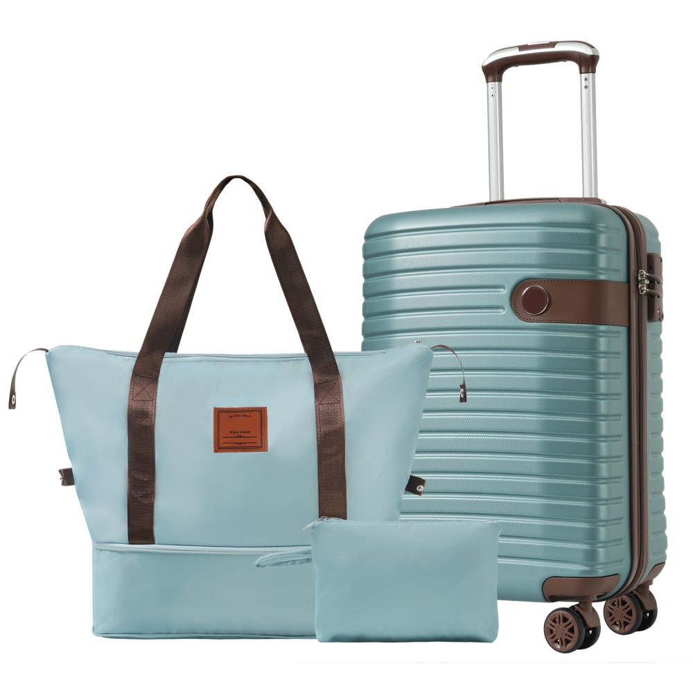 Luggage Sets 3 Piece Carry on Luggage 22x14x9 Airline Approved ABS Suitcases
