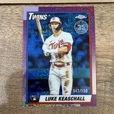 2025 Topps Update Chrome Luke Keaschall U90C-86 Twins Blue Refractor /150 RC