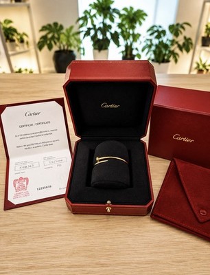 Cartier 18K Gold JUSTE UN CLOU Bracelet  Small  MODEL Size 15 & Certificate