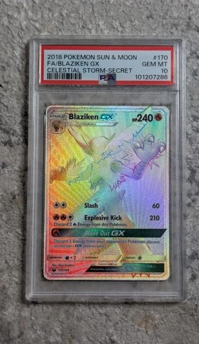 Pokemon Blaziken GX 170/168 PSA 10 Gem MINT Celestial Storm Rainbow Secret Rare