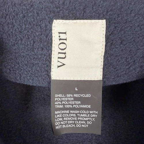 Vuori Idyllwild Sherpa Jacket Men's Size Large Navy Blue Full Zip Logo  image 10