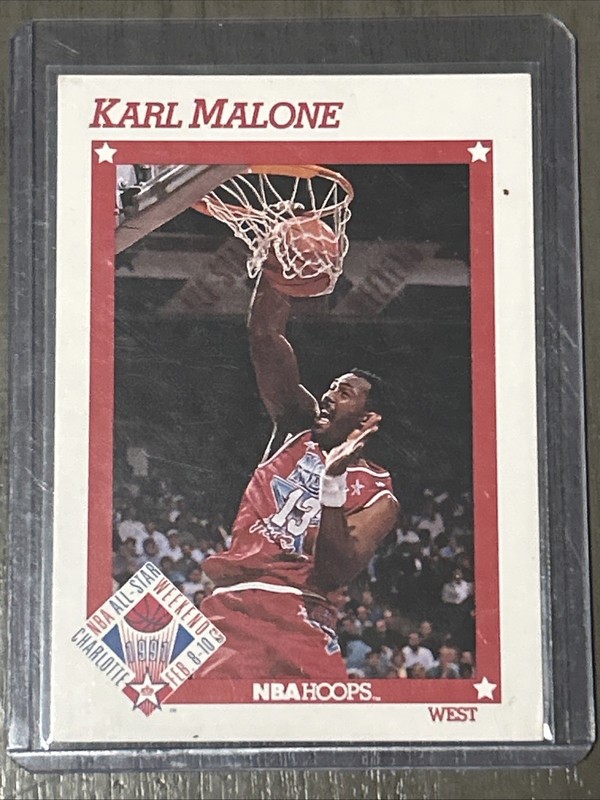 1991 NBA Hoops #267 Karl Malone Utah Jazz NBA All-Star