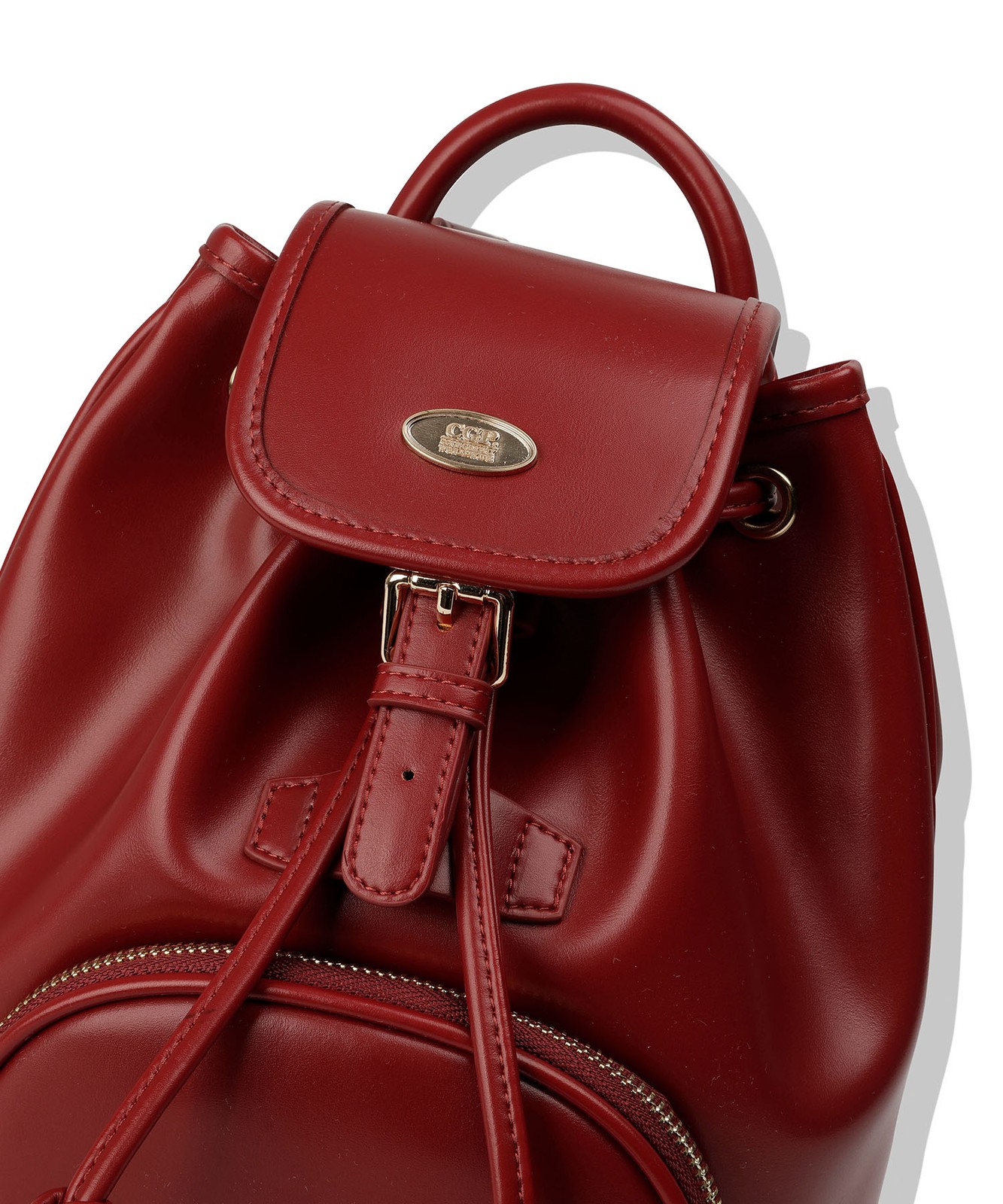 CODEGRAPHY Faux Leather Mini Backpack Dark Red - second product detail image