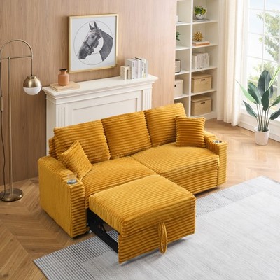 80-inch two-in-one pull-out sofa, foldable and hidden reclining function, cord