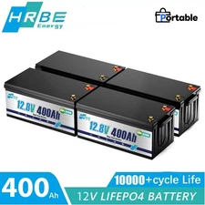 12V 400Ah LiFePO4 Deep Cycle Lithium Battery 200A BMS RV Solar Off-grid Marine