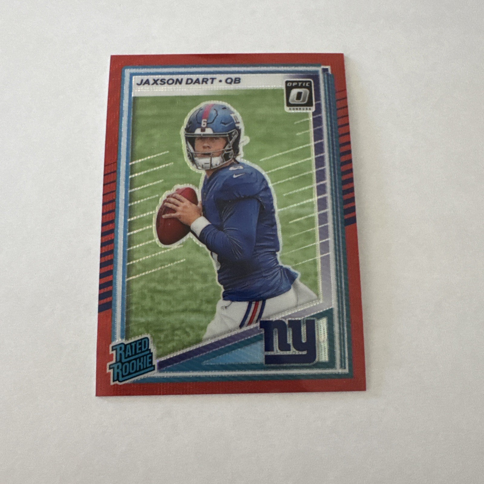 2025 Panini Donruss Jaxson Dart Optic Preview RC Rated Rookie Red Wave Prizm SP