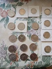 13 CLAD KENNEDY HALF DOLLAR COINS. 10 Clad Quarters. 2 Dollar Coins. Mostly Unc