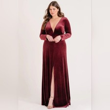 JENNY YOO Anthropologie Malia Velvet Dress in English Rose size 2XL (size 19)