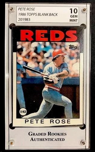 PETE ROSE 1986 TOPPS BLANK BACK GRADED GEM MINT 10!  RARE! - Picture 1 of 2
