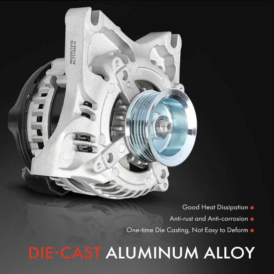 Alternator for Ford Mustang 2009-2010 V8 4.6L 150 Amp 12 Volt CW 6-Groove Pulley - Imagem 4 de 4