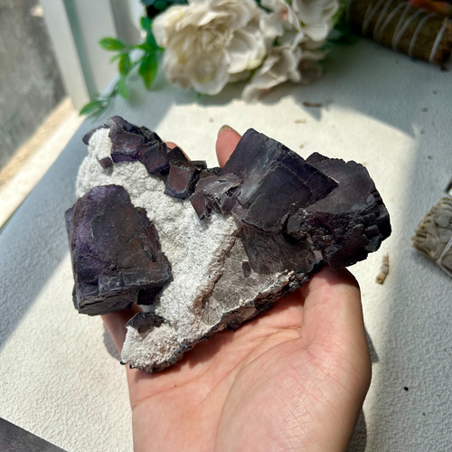 725g Natural purple cubic fluorite Mineral Specimen Display Inner Mongolia - Picture 9 of 11
