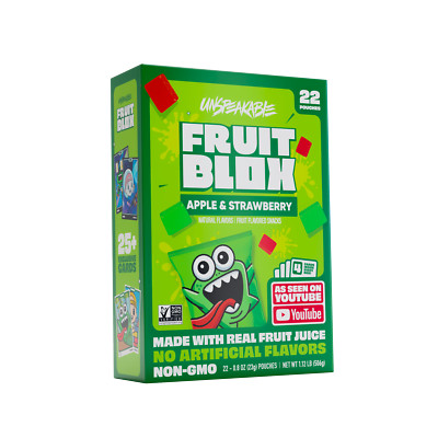 FruitBlox Unspeakable Apple Strawberry Fruit Snacks, 22 Count