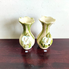 Vintage Original 2 Floral Design Porcelain Decorative Vase Rare Collectible GV31