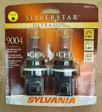Sylvania Silverstar ULTRA 9004 9004SU.BP2 Pair Headlight Bulbs BRAND NEW!