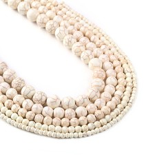Synthetic White Turquoises Beads 4 6 8 10 12mm Round Bead 15" Full Strand 103041