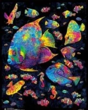 Painted Fish - Laminated Flockless Blacklight Reactive Poster (16.5 x 20.5)