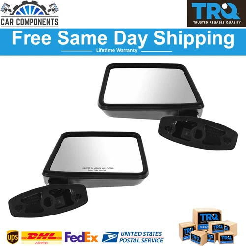 TRQ New Manual Side View Mirrors Left & Right Set For 1983-1994 Ford Bronco F150
