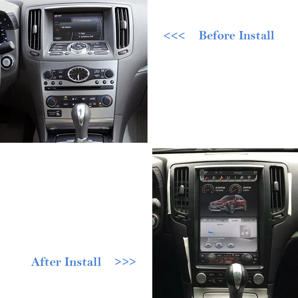 Radio GPS coche pantalla vertical Android Tesla 12.1 para Infiniti G35 G37 2007-2015 Foto 2 de 4
