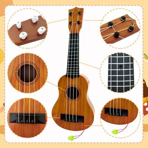 Kids Toy Ukulele Kids Guitar with Pick Musical Toy 17 Inch 4 Strings Educational - Bild 2 von 22