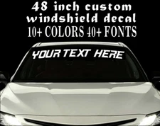 CUSTOM VINYL WINDSHIELD BANNER Lettering Decal Name Sticker Window Tattoo car 